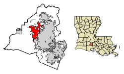 Lafayette Parish Louisiana Incorporated and Unincorporated areas Scott Highlighted